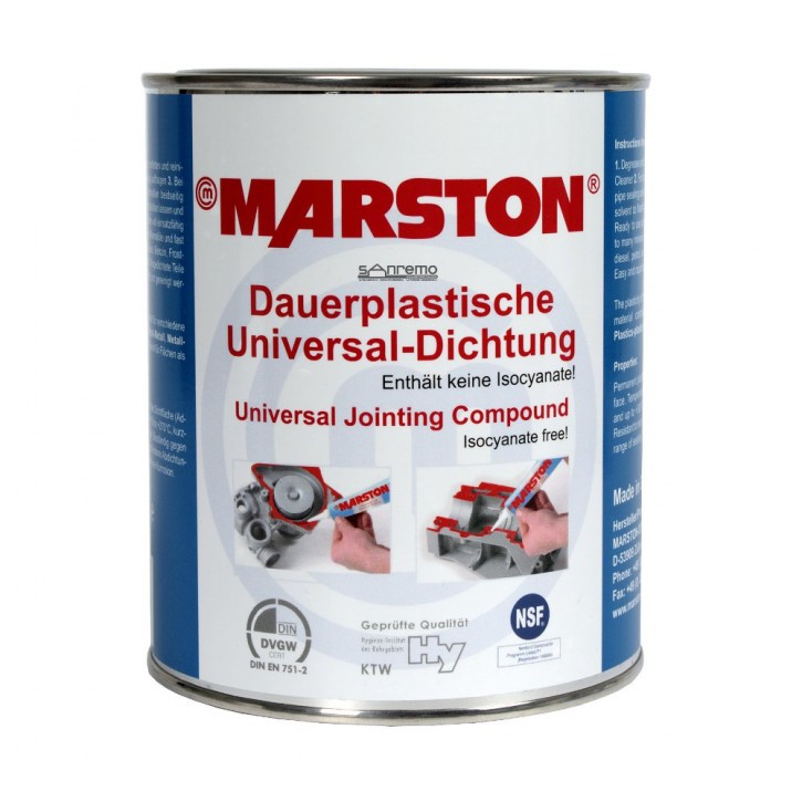 6x Marston-Domsel dauerplastisches Universal-Dichtungsmittel 850g Dose KARTONWARE