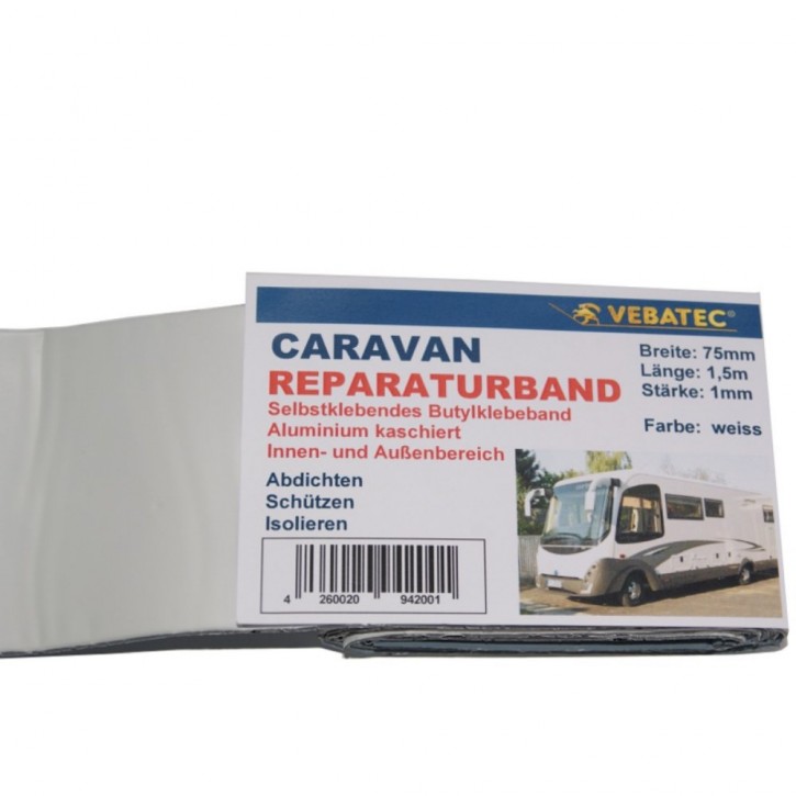 Vebatec Caravan Butyl Reparaturband Alu weiss 75mm 1,5m