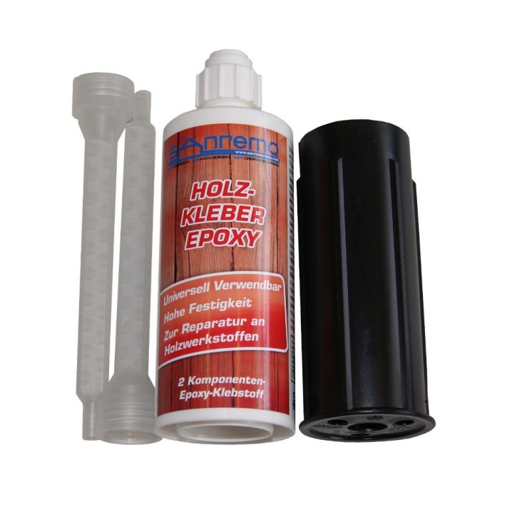 Sanremo wood glue 140ml + 2 mixing nozzles + squeezing pusher